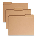 Smead Heavyweight Kraft File Folder, 1/3-Cut Tabs: Assorted, Letter Size, 0.75" Expansion, 17-pt Kraft, Brown, 50/Box (SMD10830) View Product Image