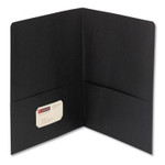Smead Two-Pocket Folder, Textured Paper, 100-Sheet Capacity, 11 x 8.5, Black, 25/Box (SMD87853) View Product Image