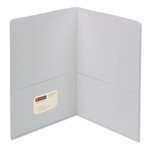 Smead Two-Pocket Folder, Textured Paper, 100-Sheet Capacity, 11 x 8.5, White, 25/Box (SMD87861) View Product Image