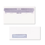 Quality Park Reveal-N-Seal Security-Tint Envelope, Address Window, #10, Commercial Flap, Self-Adhesive Closure, 4.13 x 9.5, White, 500/Box View Product Image