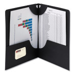 Smead Lockit Two-Pocket Folder, Textured Paper, 100-Sheet Capacity, 11 x 8.5, Black, 25/Box (SMD87981) View Product Image