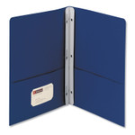 Smead 2-Pocket Folder with Tang Fastener, 0.5" Capacity, 11 x 8.5, Dark Blue, 25/Box (SMD88054) View Product Image