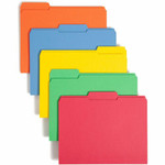 Smead Colored 1/3 Tab Cut Letter Recycled Top Tab File Folder - 8 1/2" x 11" - 3/4" Expansion - Top Tab Location - Assorted Tab Position - 11 pt. - (SMD11993) Product Image 
