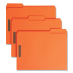 Smead Top Tab Colored Fastener Folders, 0.75" Expansion, 2 Fasteners, Letter Size, Orange Exterior, 50/Box View Product Image