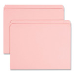 Smead Reinforced Top Tab Colored File Folders, Straight Tabs, Letter Size, 0.75" Expansion, Pink, 100/Box View Product Image