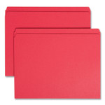 Smead Reinforced Top Tab Colored File Folders, Straight Tabs, Letter Size, 0.75" Expansion, Red, 100/Box View Product Image