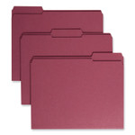 Smead Reinforced Top Tab Colored File Folders, 1/3-Cut Tabs: Assorted, Letter Size, 0.75" Expansion, Maroon, 100/Box View Product Image