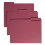 Smead Colored File Folders, 1/3-Cut Tabs: Assorted, Letter Size, 0.75" Expansion, Maroon, 100/Box View Product Image