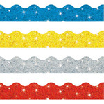Trend Sparkle Terrific Trimmers Borders - 130 Shape - Blue, Silver, Yellow, Red Product Image 