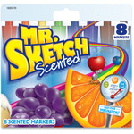 Mr. Sketch Scented Watercolor Markers - Bevel, Chisel Marker Point - Black, Blue, Green, Orange, Brown, Purple, Red, Yellow Ink Product Image 