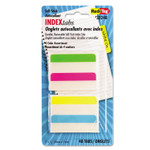 Redi-Tag Index Flags - 12 x Blue, 12 x Yellow, 12 x Magenta, 12 x Green - 2" Flag/Note Width x 11/16" Flag/Note Length - Rectangle - Assorted - Plastic Product Image 