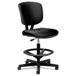 HON Volt Series Leather Adjustable Task Stool, Supports Up to 275 lb, 22.88" to 32.38" Seat Height, Black (HON5705SB11T) View Product Image