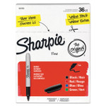 Sharpie Fine Tip Permanent Marker Value Pack, Fine Bullet Tip, Assorted Colors, 36/Pack (SAN1921559) Product Image 