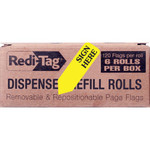 Redi-Tag Sign Here Arrow Flags Dispenser Refills - 720 x Yellow - 1 7/8" Flag/Note Width x 9/16" Flag/Note Length - SIGN HERE - Yellow - Removable, Self-adhesive Product Image 