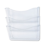 Rubbermaid Unbreakable Wall Files, 3 Sections, A4/Letter Size, 13.75" x 3.13" x 29.38", Clear View Product Image