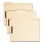 Smead Recycled Top Tab Fastener Folders, 1/3-Cut Tabs: Assorted, 0.75" Expansion, 2 Fasteners, Letter Size, Manila Exterior, 50/Box (SMD14547) View Product Image