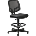 HON Volt Sitting Stool - Black Seat Color - Bonded Leather Seat Material - Black Back Color - Mesh Back Material - Black Frame Color Product Image 