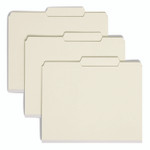 Smead Recycled Pressboard Folders, Two SafeSHIELD Coated Fasteners, 2/5-Cut: R of C, 1" Expansion, Letter Size, Gray-Green, 25/Box View Product Image