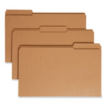 Smead Heavyweight Kraft File Folder, 1/3-Cut Tabs: Assorted, Legal Size, 0.75" Expansion, 11-pt Kraft, Brown, 100/Box (SMD15734) View Product Image