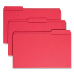 Smead Reinforced Top Tab Colored File Folders, 1/3-Cut Tabs: Assorted, Legal Size, 0.75" Expansion, Red, 100/Box View Product Image