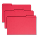 Smead Colored File Folders, 1/3-Cut Tabs: Assorted, Legal Size, 0.75" Expansion, Red, 100/Box View Product Image
