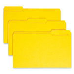 Smead Colored File Folders, 1/3-Cut Tabs: Assorted, Legal Size, 0.75" Expansion, Yellow, 100/Box (SMD17943) View Product Image