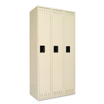 Tennsco Single-Tier Locker, Three Lockers with Hat Shelves and Coat Rods, 36w x 18d x 72h, Sand (TNNSTS121872CSD) Product Image 