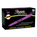 Sharpie Pocket Style Highlighters, Fluorescent Pink Ink, Chisel Tip, Pink Barrel, Dozen View Product Image