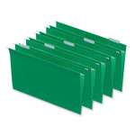 Universal Deluxe Bright Color Hanging File Folders, Legal Size, 1/5-Cut Tabs, Bright Green, 25/Box (UNV14217) View Product Image