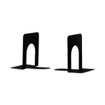 Universal Economy Bookends, Nonskid, 4.75 x 5.25 x 5, Heavy Gauge Steel, Black, 1 Pair (UNV54055) View Product Image