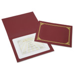 AbilityOne 7510016272958 SKILCRAFT Gold Foil Document Cover, 12.5 x 9.75, Burgundy, 6/Pack (NSN6272958) View Product Image