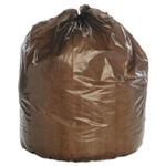 AbilityOne 8105011839769, SKILCRAFT Maximum Performance Trash Can Liner, 33 gal, 1.22 mil, 33" x 39", Brown, 125/Box (NSN1839769) View Product Image