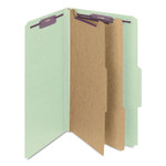 Smead Pressboard Classification Folders, Six SafeSHIELD Fasteners, 2/5-Cut Tabs, 2 Dividers, Legal Size, Gray-Green, 10/Box (SMD19076) View Product Image