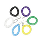 Universal Wrist Coil Plus Key Ring, Plastic, Assorted Colors, 6/Pack (UNV56051) View Product Image