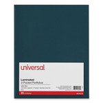 Universal Laminated Two-Pocket Folder, Cardboard Paper, 100-Sheet Capacity, 11 x 8.5, Navy, 25/Box (UNV56418) View Product Image
