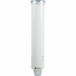 San Jamar Small Pull-type Water Cup Dispenser - 16" Tube - Pull Dispensing - Wall Mountable - Transparent White - Plastic Product Image 