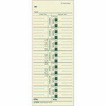 TOPS Weekly Time Cards - 3.50" x 9" Sheet Size - Manila - Manila Sheet(s) - Green Print Color Product Image 