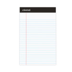 Universal Premium Ruled Writing Pads with Heavy-Duty Back, Narrow Rule, Black Headband, 50 White 5 x 8 Sheets, 12/Pack (UNV57300) View Product Image