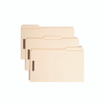 Smead Top Tab Fastener Folders, 1/3-Cut Tabs: Assorted, 0.75" Expansion, 2 Fasteners, Legal Size, Manila Exterior, 50/Box View Product Image