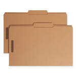 Smead Top Tab Fastener Folders, Guide-Height 2/5-Cut Tabs, 0.75" Expansion, 2 Fasteners, Legal Size, 11-pt Kraft, 50/Box View Product Image