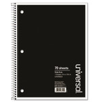 Universal Wirebound Notebook, 1-Subject, Wide/Legal Rule, Black Cover, (70) 10.5 x 8 Sheets View Product Image