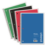 Universal Wirebound Notebook, 1-Subject, Wide/Legal Rule, Assorted Cover Colors, (70) 10.5 x 8 Sheets, 4/Pack View Product Image