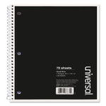 Universal Wirebound Notebook, 1-Subject, Quadrille Rule (4 sq/in), Black Cover, (70) 10.5 x 8 Sheets View Product Image