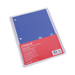 Universal Wirebound Notebook, 1-Subject, Quadrille Rule (4 sq/in), Assorted Cover Colors, (70) 10.5 x 8 Sheets, 4/Pack View Product Image
