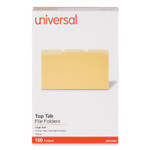 Universal Deluxe Colored Top Tab File Folders, 1/3-Cut Tabs: Assorted, Legal Size, Yellow/Light Yellow, 100/Box (UNV10524) View Product Image