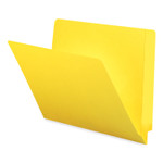 Smead Shelf-Master Reinforced End Tab Colored Folders, Straight Tabs, Letter Size, 0.75" Expansion, Yellow, 100/Box View Product Image
