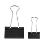 Universal Binder Clips with Storage Tub, (50) Small (0.75"), (10) Medium (1.25"), Black/Silver View Product Image
