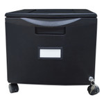 Storex Single-Drawer Mobile Filing Cabinet, 1 Legal/Letter-Size File Drawer, Black, 14.75" x 18.25" x 12.75" View Product Image