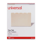 Universal Top Tab File Folders, 1/5-Cut Tabs: Assorted, Letter Size, 0.75" Expansion, Manila, 100/Box (UNV12115) View Product Image