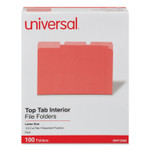 Universal Interior File Folders, 1/3-Cut Tabs: Assorted, Letter Size, 11-pt Stock, Red, 100/Box View Product Image